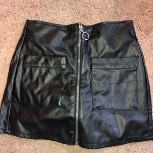Faux leather skort